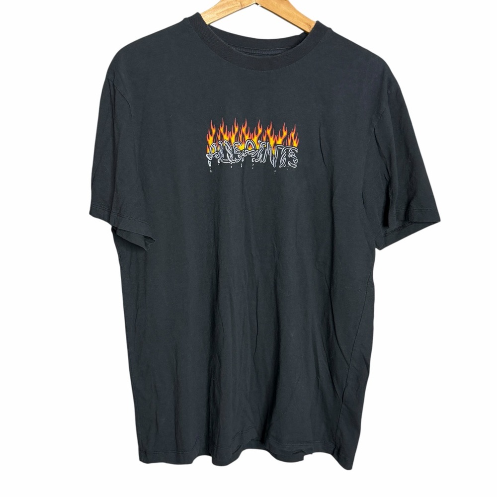 Allsaints Smelter Crewneck T-Shirt Spellout Fire
